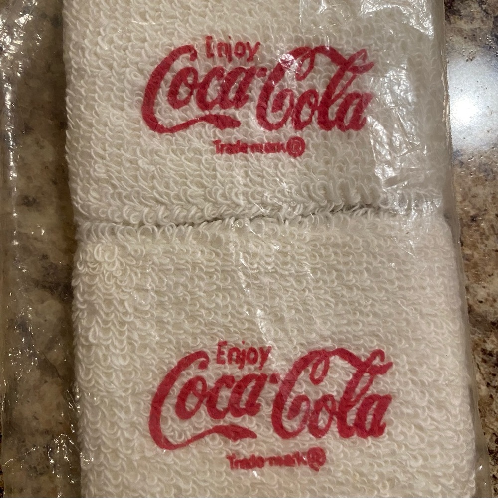 Coca Cola Red Logo on White Wristbands